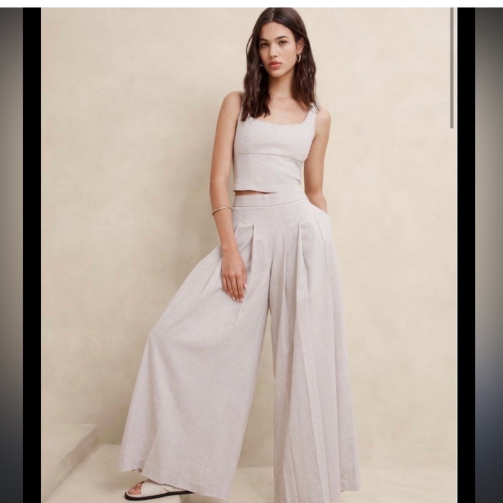 BANANA REPULIC TWO PIECE linen blend set 12/14
